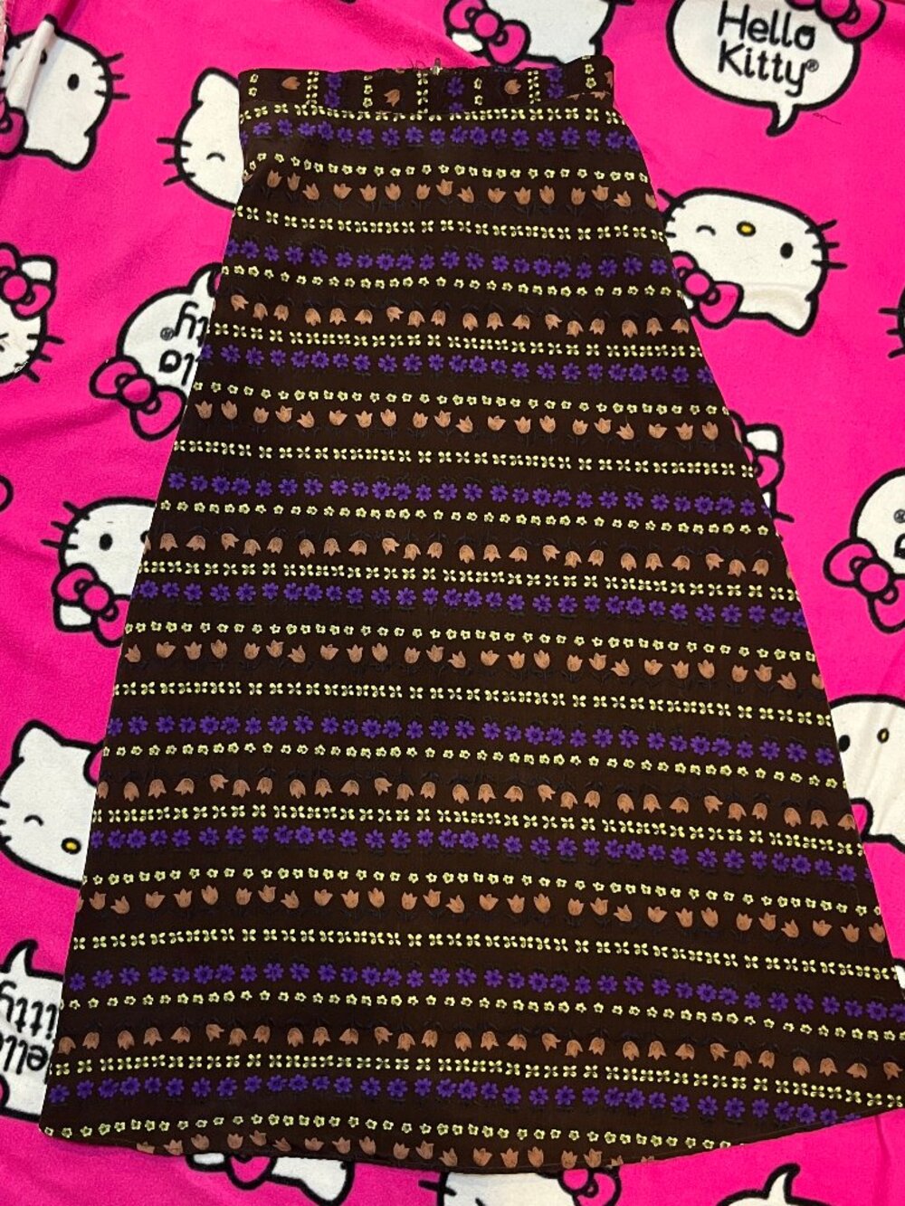 floral printed vintage maxi skirt